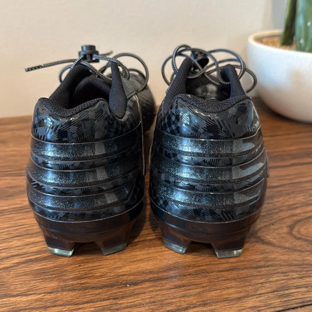 Adidas Cleats Men's Black On Black Ironskin Football Cleats Size 15 NWOB